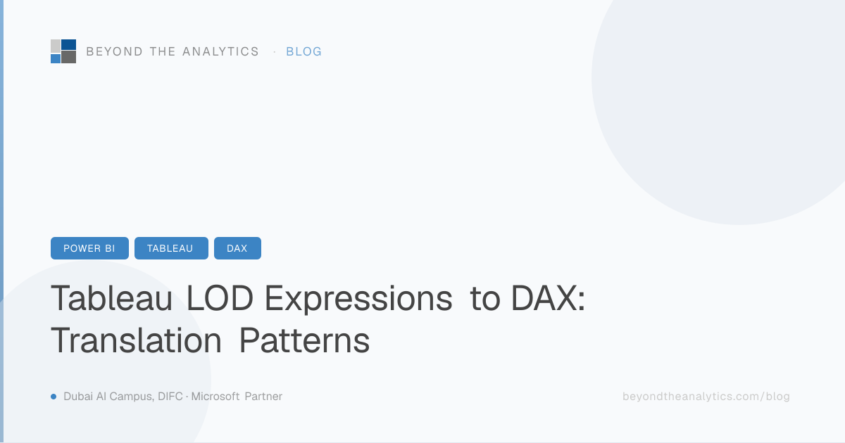 Tableau LOD Expressions to DAX: Translation Patterns | Beyond The Analytics